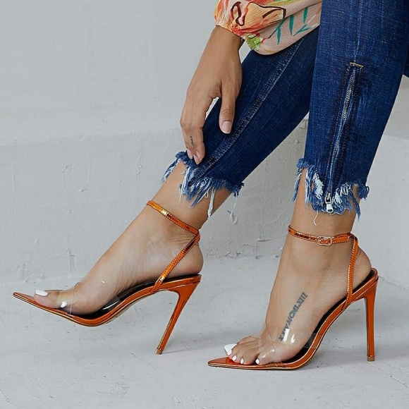 Orange Transparent Perplex Heel - Picture 4 of 7